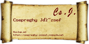 Csepreghy József névjegykártya