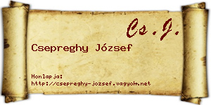 Csepreghy József névjegykártya